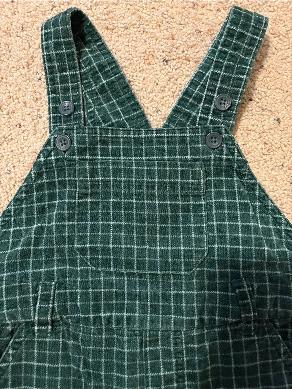 Gymboree Green Windowpane Corduroy Overalls